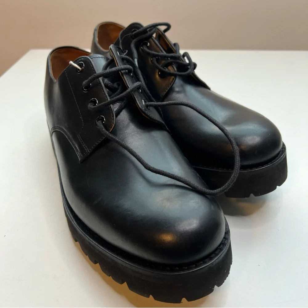 Grenson Landon Leather Derby Shoes Mens US 8.5 Black New - Picture 2 of 15